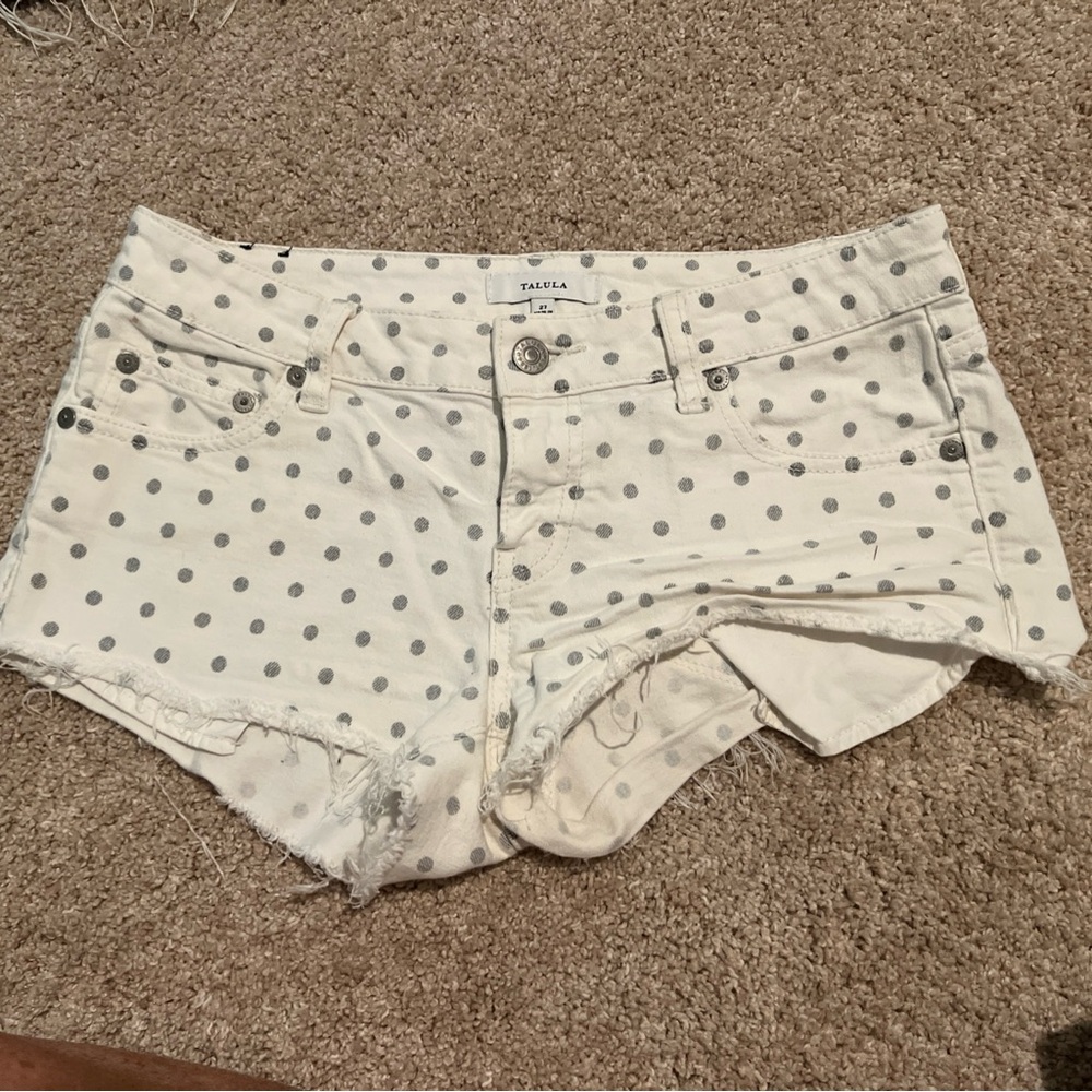 Talula White and Gray Polka Dot Shorts size XS 21
